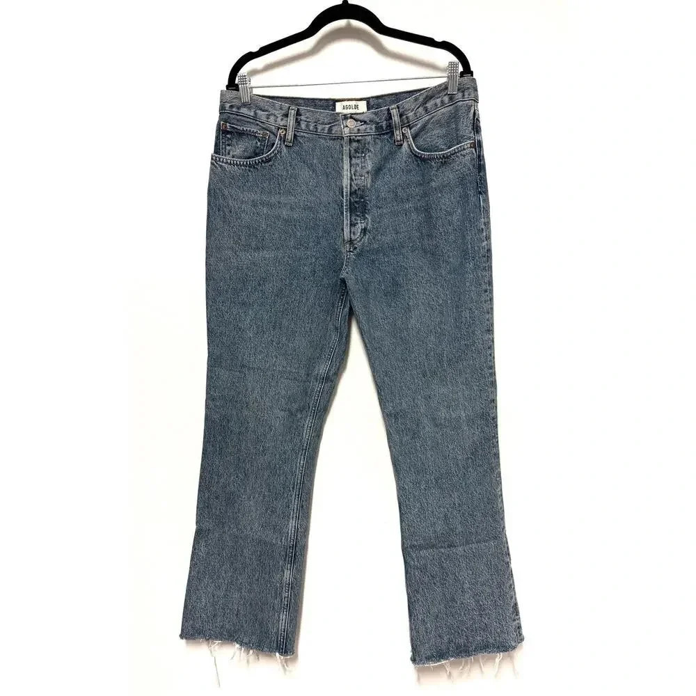 NWOT $198 AGOLDE Relaxed Boot Jeans - Frayed Hem Denim Organic Cotton Mid-Rise - Picture 3 of 11